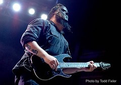Mick Thomson onstage with Slipknot
